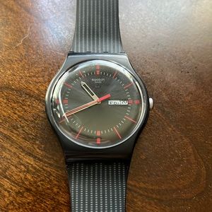 Swatch mens red and black